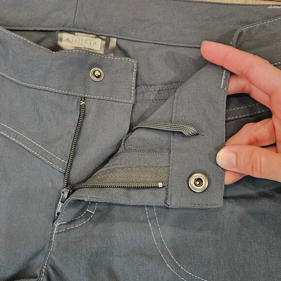 Athleta The Dipper Cargo Pants Womens Size 10 Gray Low Rise Vintage Y2K Utility - Picture 9 of 12